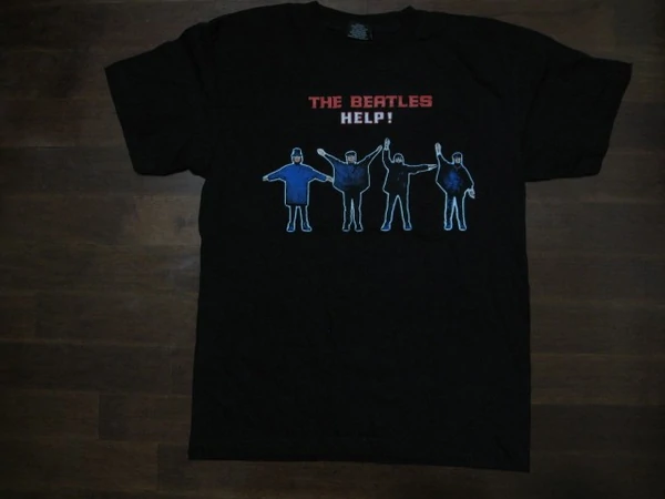 BEATLES-HELP! - Two Sided Printed- T-Shirt-With Lyrics On The Back !